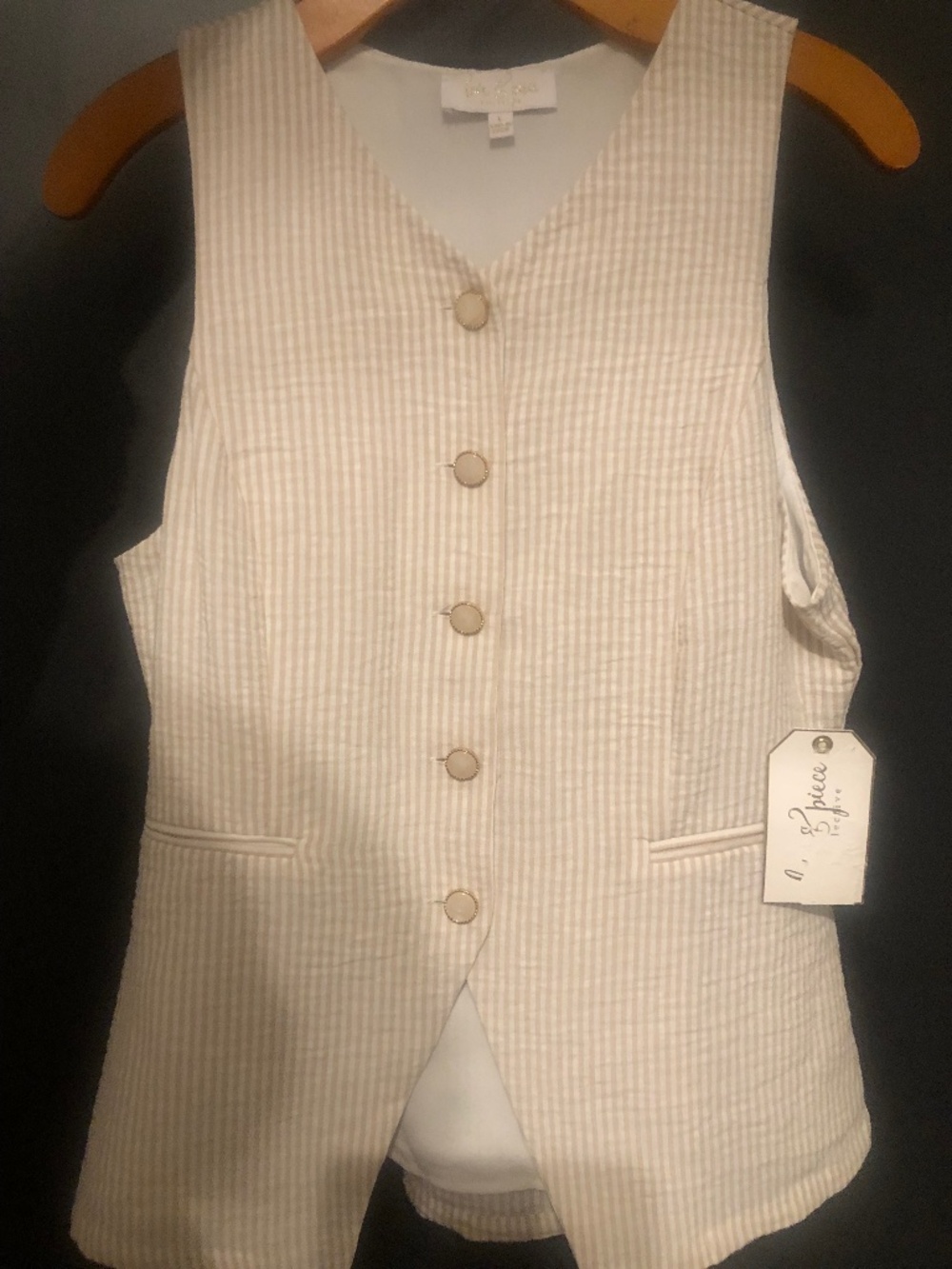 NWT Sleeveless pinstriped vest